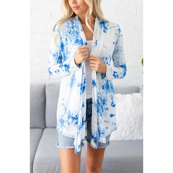 

Women Autumn Fashion Tie Dye Gradient Casual Slim Long Sleeve Cardigan Femme Thin Streetwear Korean Cardigan SJ6829E