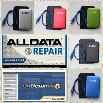 

Alldata software 10.53 and Mitchell ondemand All data Auto Repair data fit win7 XP system 750GB HDD with enclosure and USB 3.0