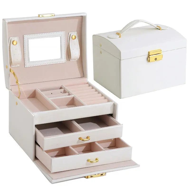 Details about   Princess-style Jewelry Box Leather Jewelry Box Box Jewel Case Jewelry Gift 