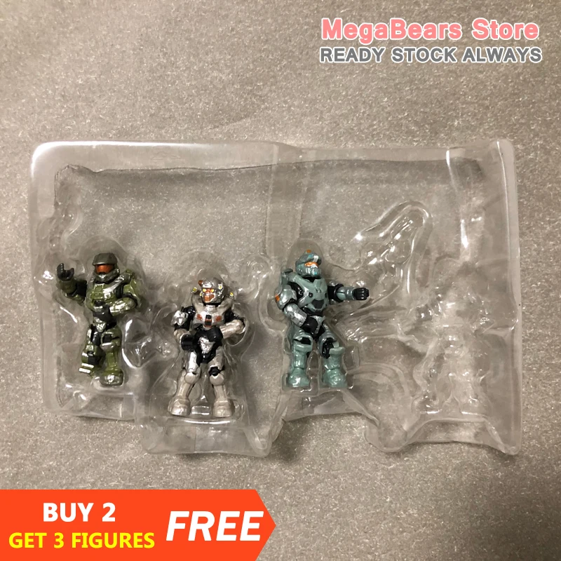 Mega Bloks thaux Halo UNSC DYH87 Синяя команда главный 3 фигурки * новые неиспользованные