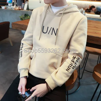

Autumn men's pullover sweater hooded slim youth autumn hooded jacket trend