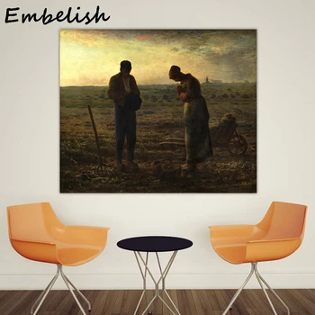 

1 PiecesRealism Figure Oil Painting Jean Francois Millet The Angelus Home Decor Wall Pictures For Living Room Canvas Art Poster
