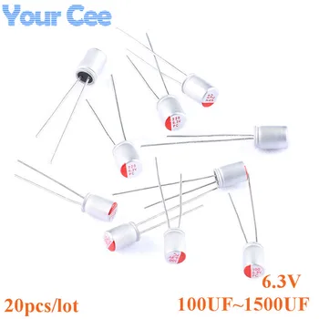 

20pcs Solid Aluminum Electrolytic Capacitor DIP 6.3V 1500uF 1200uF 1000uF 820uF 560uF 470uF 330uF 220uF 100uF Solid Capacitors