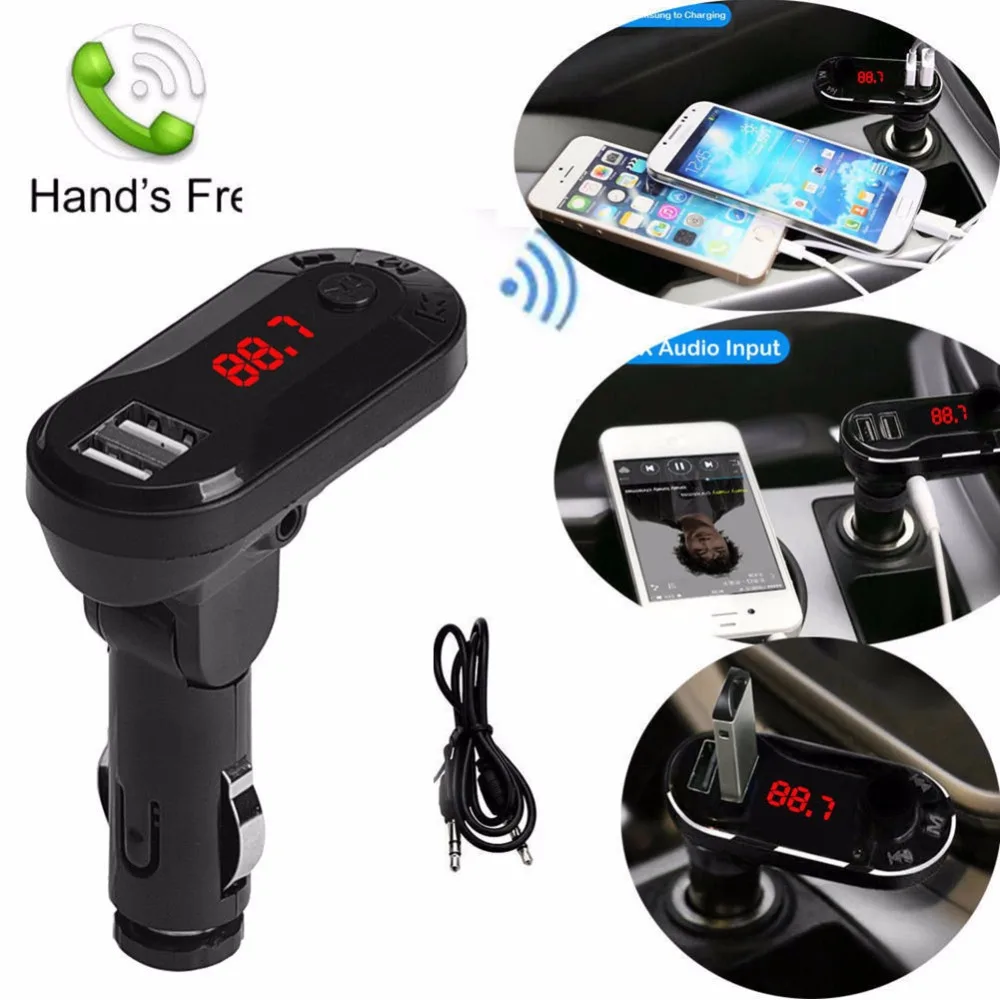 Автомобильный комплект USB зарядное устройство Поддержка TF карты U диск I9 Bluetooth автомобильный комплект fm-передатчик MP3 музыкальный плеер Handsfree полезный Беспроводной#259085
