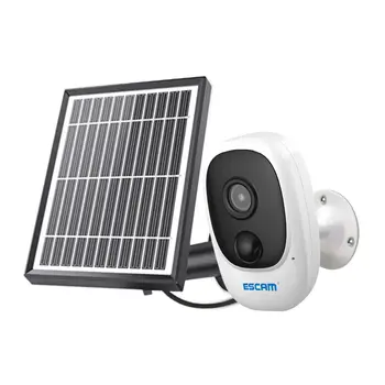 

ESCAM 1080P Smart Wifi IP Camera Battery Rechargeable PIR IP Camera Solar Panel Audio Card Cloud Storage Security Video Recorder