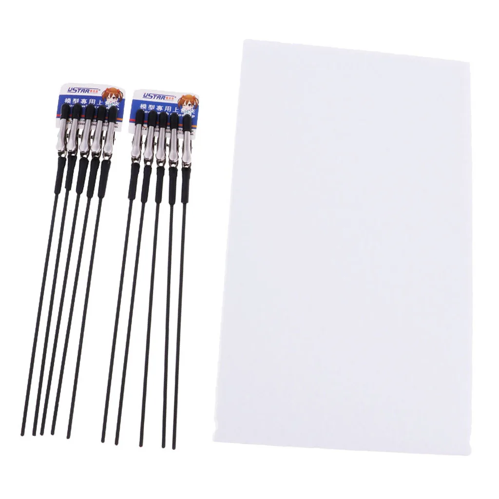 10pcs Alligator Clip Stick + Foam Stand Base for Airbrush Hobby Model Parts 10pcs Alligator Clip Stick + Foam Stand Base for Airbrush Hobby Model Parts