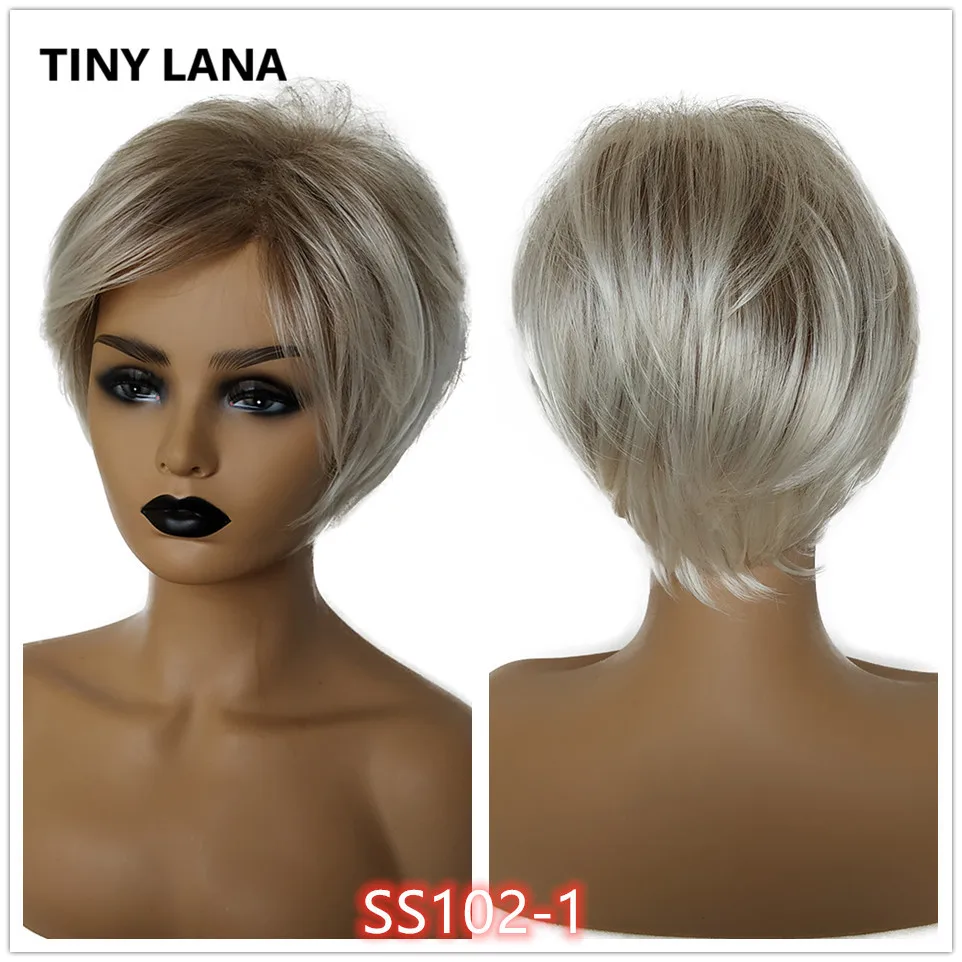 Женский парик из синтетических волос TINY LANA коричневый термостойкого волокна для