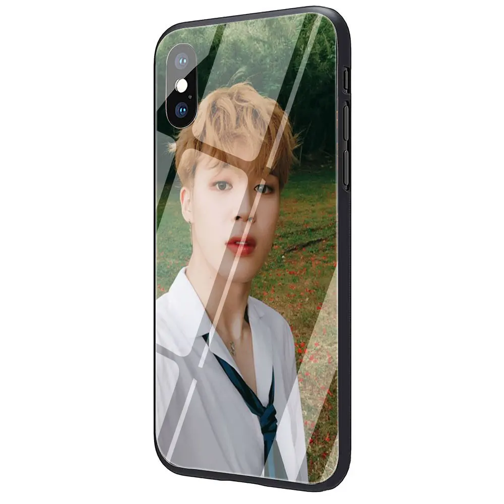 EWAU Jimin красивый чехол из закаленного стекла для телефона iPhone 11 Pro 6 6S Plus 7 8 Plus X XS XR XS Max - Цвет: G10