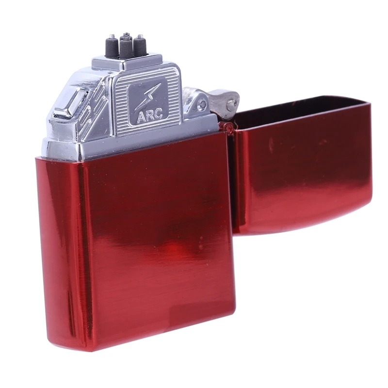 Cross Double Arc плазменная Зажигалка Usb ветрозащитные, импульсные металлические электронные зажигалки(красный