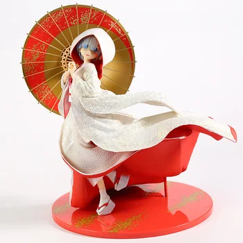 

Anime Re : Life in a Different World From Zero Rem Remu White Kimono Bride Action Figure Model Toy