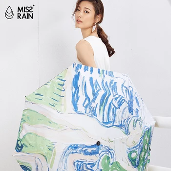 

MissRain Folding Ladies Parasol Creative Art Double Layer Women Umbrella UV Protection Black Coating Portable Rain Unbrellas