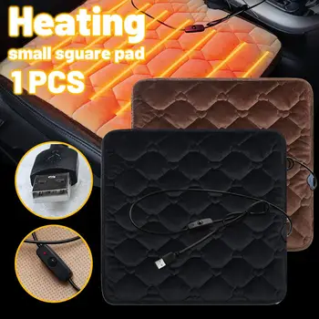 

Car Heated Seat Cushion Usb Chair Warmer 5V Heated Seat Cover Nonslip Heated Chair Pad Auto Supplies Home Office Heating Cushion