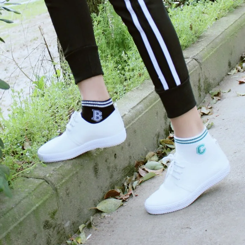 Хлопковые забавные короткие носки в полоску, женские носки, милые корейские удобные уличные модные повседневные цифровые носки Skarpetki