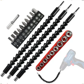 

Flexible Drill Bit Extension 11.8 Inches Hex Soft Shaft, Flexible Screwdriver Extension Screwdriver Drill Bit Holder