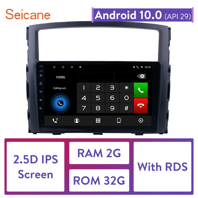 

Seicane 2+32GB Navi 9" Android 10.0 Car Radio GPS Headunit Player for 2006 2007 2008 2009 2010-2013 Mitsubishi Pajero V97/V93