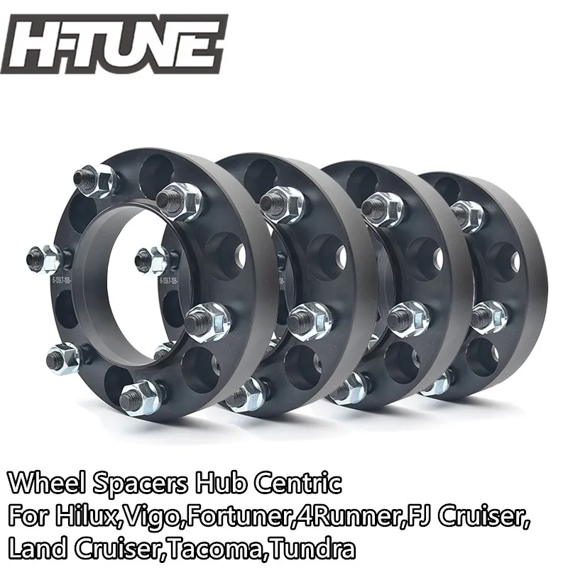 4 Black Hubcentric Wheel Spacers Adapters 2 in Toyota 4runner FJ Tacoma Tundra 4 