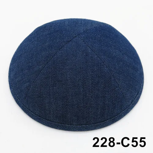 Джинсовая кепка 19 см kippot kippa yarmulke KIpa Skullies Beanies, Еврейская кипа с черепом - Цвет: 228C55