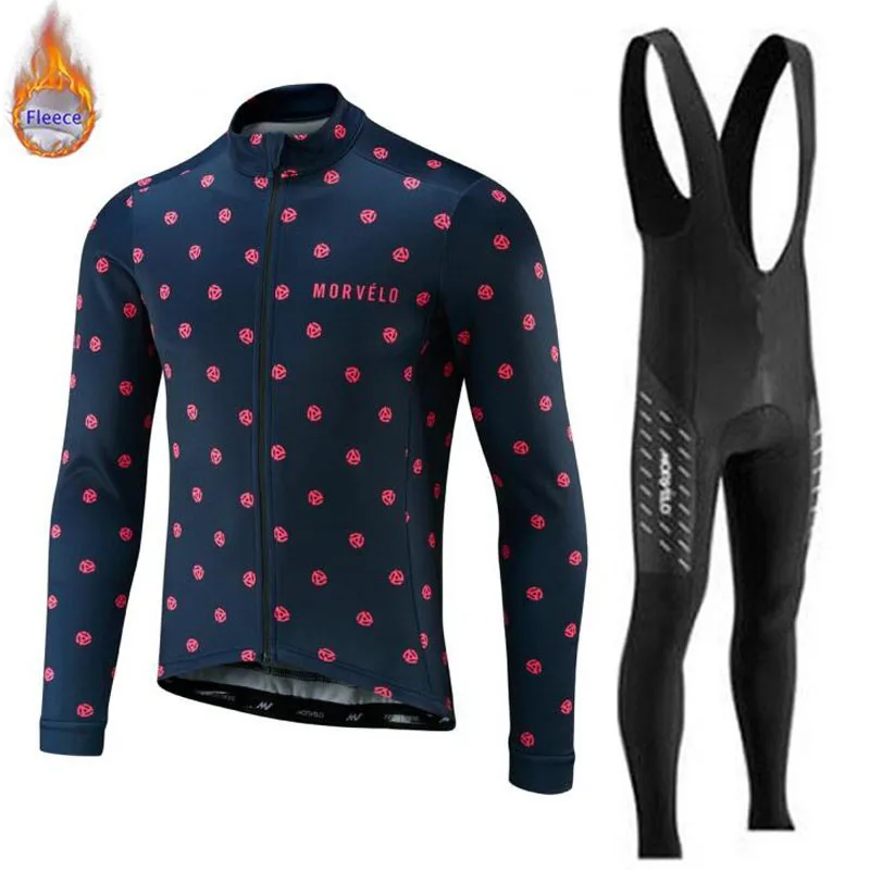 9 Morvelo, новинка, теплая зимняя флисовая одежда для велоспорта, Мужская Новая Джерси, костюм для езды на велосипеде, MTB, одежда, комбинезон, комплект - Цвет: 9