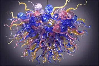 

Luxury Fire Flower Hand Blown Glass Chandeliers Colored LED Ceiling Chandelier