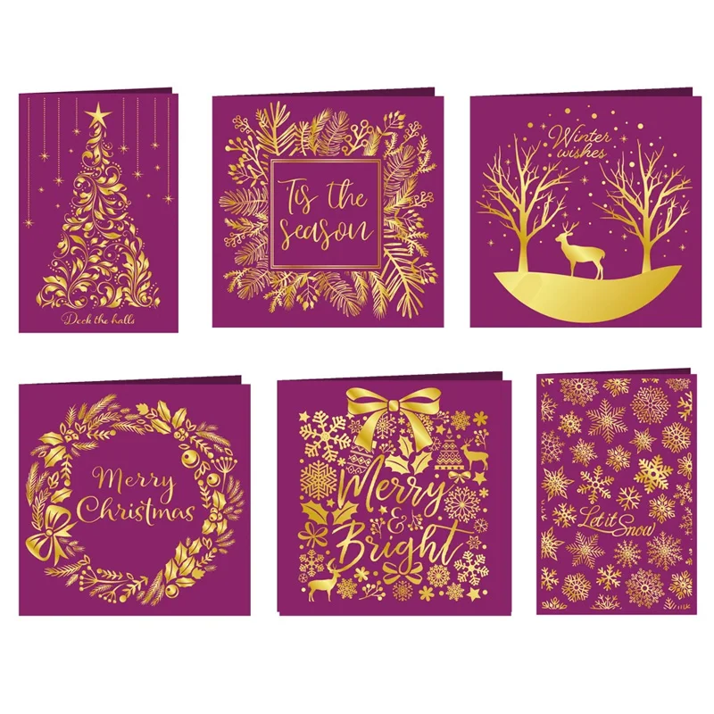 

Merry Christmas Moose Tree Snowflake Winter Wishes Gifts Hot Foil Plates DIY Scrapbook Card Album Make Crafts Stencil New 2020