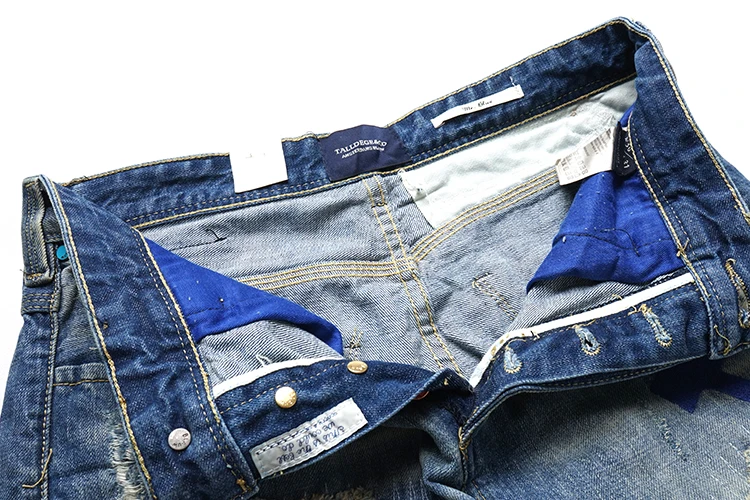 Марка New fashion Hi Street Мужская Мода рваные, потертые джинсы с рисунком пентаграммы Джинсы с вышивкой мужской в стиле «хип-хоп», джинсы