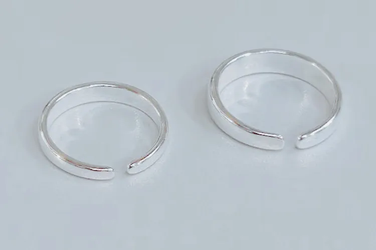 DreamySky Bijoux Boho стильные 925 пробы серебряные кольца в виде сердца для женщин Подарки большие Регулируемые кольца на палец