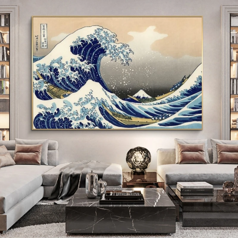 The Great Wave off Kanagawa картины на холсте японский знаменитый Холст Искусство Печать