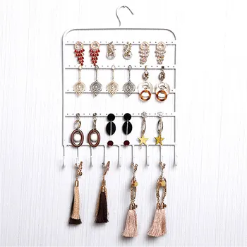 

Wall Mount Necklace Hanger Earring Holder Stand Showcase Jewelry Display Organizer Home Storage Rack Portable Bracelet Shelf