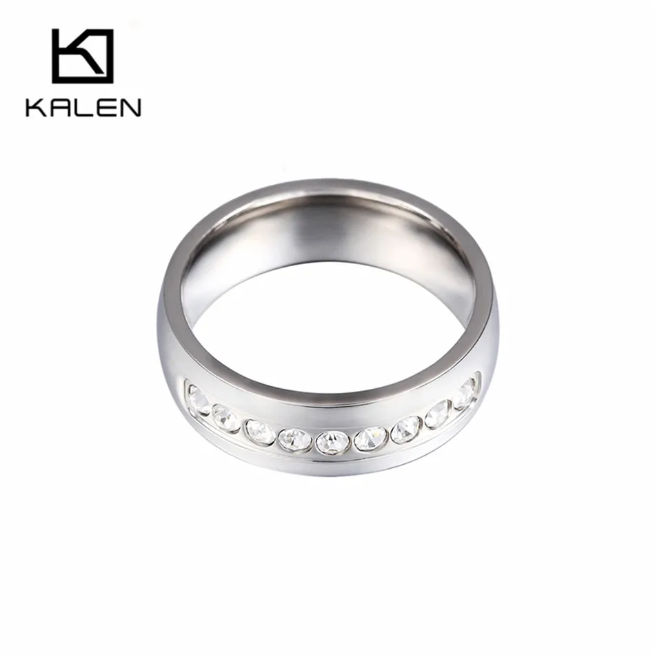 Perto Rico Cheap Ring Jewelry Stainless Steel Crystal Rings Italian Gold Color&Silver Color Women Wedding Engagement Rings