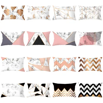 

New Pillow Case Geometric Printed Waist Pillow Cover Woven Wait Pillowcase Fashion Home Decorative Pillowcases
