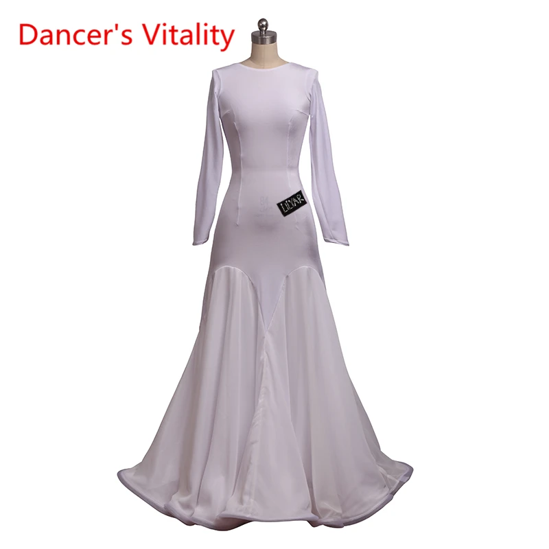 

Waltz Competition Dress Female Adult Custom Long-sleeved Sequined Dance Skirt Ballroom Dance Professional Performance Clothing