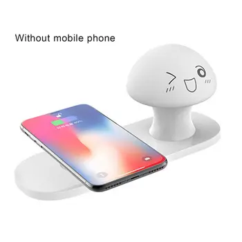 

Wireless Charger Mushroom Fast Charging LED Lamp Night Night for Iphone Quick Wireless Charging Pad For Android