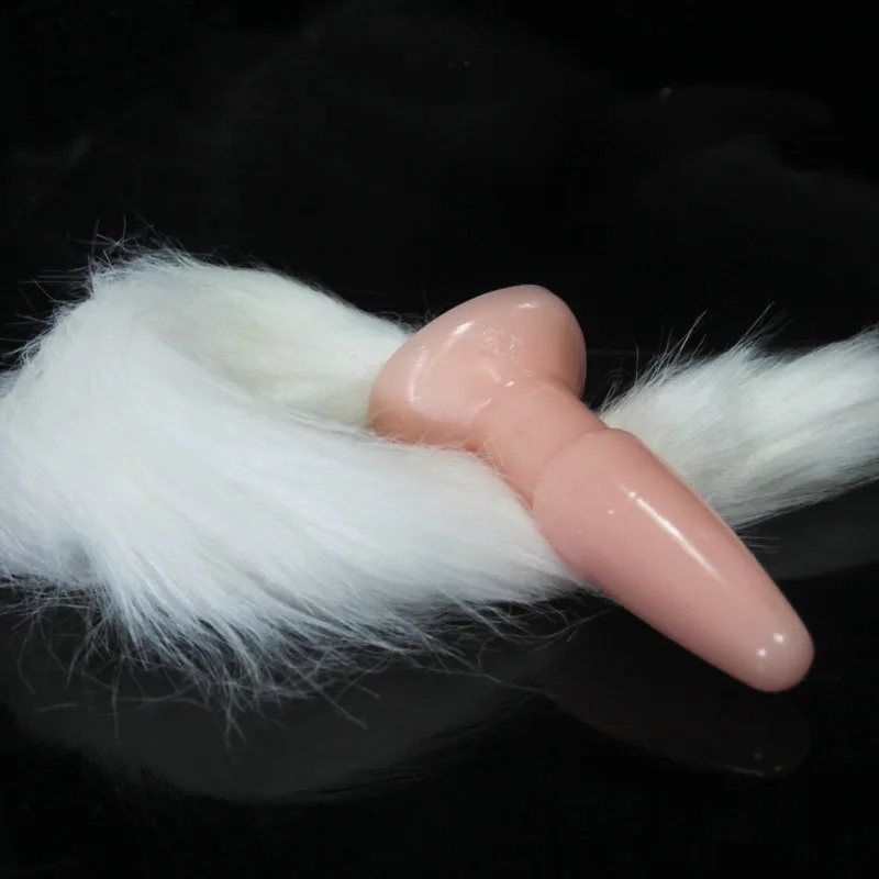 hh057Frisky Faux Fur fox Tail Silicone Butt Plug  (21)