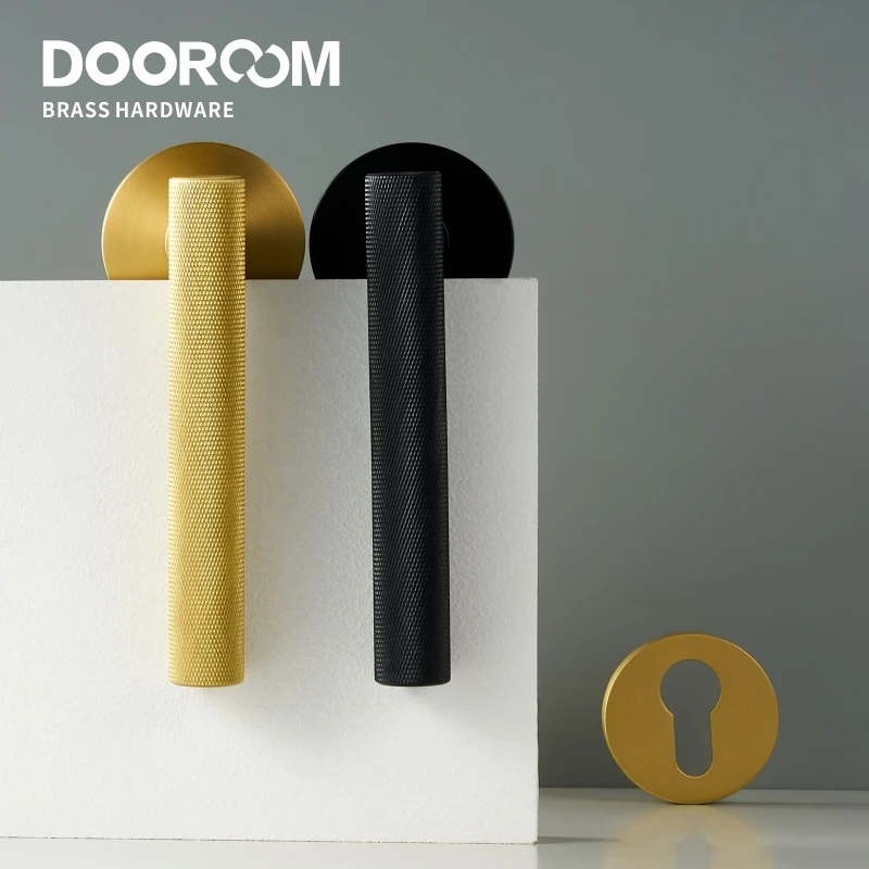 Набор дверных замков Dooroom из латуни современный золотой и черный интерьер