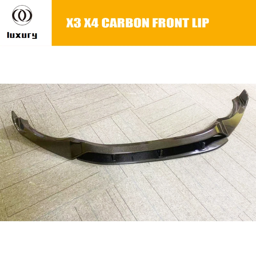 

X3 X4 Carbon Fiber Front Bumper Lip Chin Spoiler for BMW G01 X3 G02 X4 with M Package 2018 UP