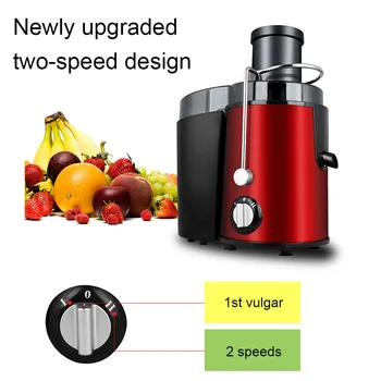 

400w Electric Juicer Stainless Steel Whole Fruit Vegetable Blender Mixer Extractor Household Machine 2 Speed Easy Clean Eu Plug