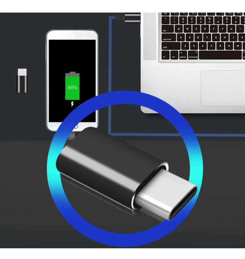 Mini Mobile Phone Adapter Micro USB To Type-C Connecter USB Data Transfer Charging Adapter Connector For Mobile Phone Tablet