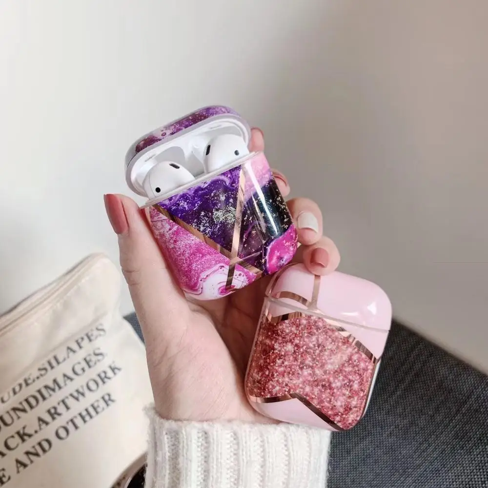 Роскошный гальванический Золотой неровный чехол для Airpods, милый защитный чехол для наушников с Bluetooth для Air pods 2, чехол