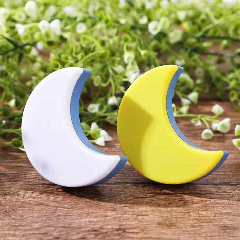 

Creative Moon LED Night Light EU US Plug Light Control LED wall Night Lights For Children Kids Living Room Bedroom Lighting