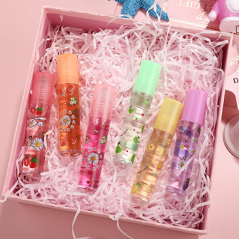 Lip Hydrating 6 Colors Roll-on Fruit Balm Oil Moisturizing Mirror Gloss Transparent Lipstick Primer TSLM1 | Красота и здоровье
