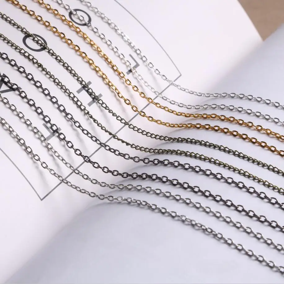 5 м золото покрытый серебром, бронзой железа Цепочки и ожерелья цепи, Плоская овальная форма звено цепи для самостоятельного изготовления ювелирных изделий ювелирные изделия аксессуары
