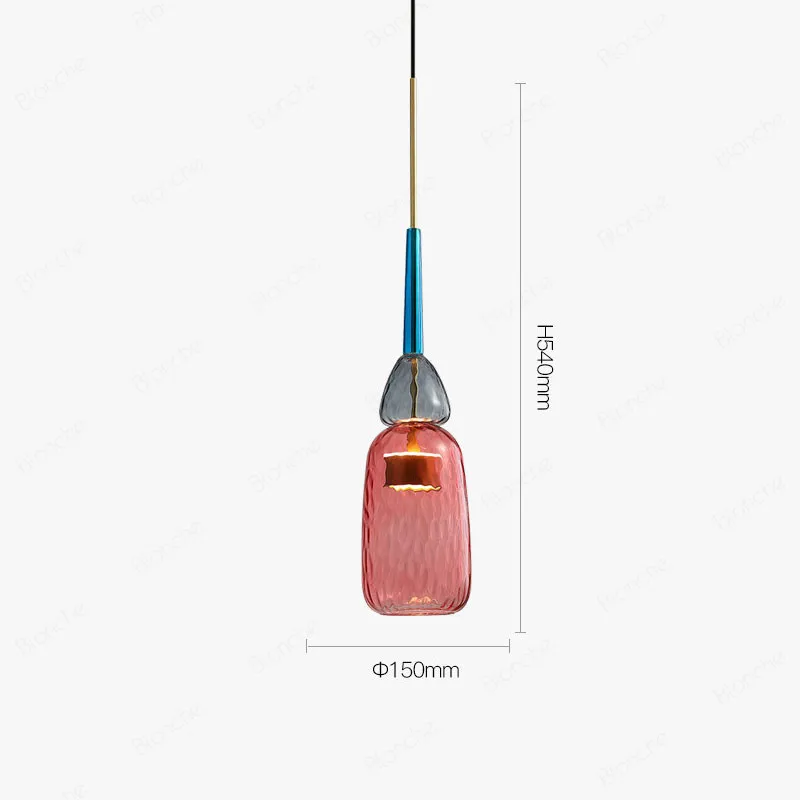 Nordic Stained Glass Pendant Light Macarons Hang Lamp Dining Room Bedroom Minimalist Luminaire Modern Cute Candy Light Fixture - Body Color: D