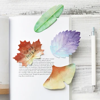 

2 Pcs Plant Leaf Memo Pad Sticky Notes Notepad Stickers Message Note for Students VDX99