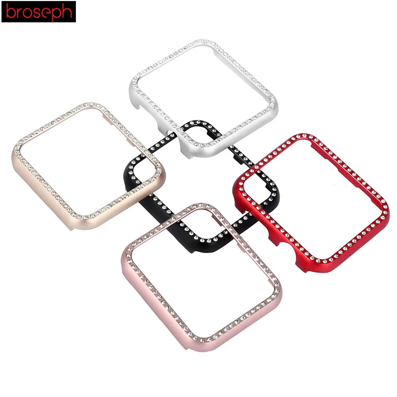 

Diamond Case Cover Bumper for Iwatch 4 Band 44mm 40mm Crystal Protective Shell Frame for Apple Watch Series 3 2 1 42mm 38mm