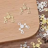 50pcs/lot 10*10mm Brass Flower Connectors DIY Handmade Material For Earrings Necklace Gold Plated Jewelry Making 027 ► Photo 2/5