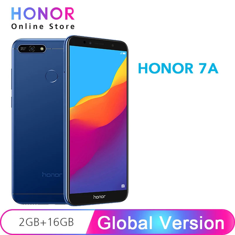 Глобальная версия Honor 7A 2 ГБ 16 Snapdragon 430 Восьмиядерный мобильный телефон 5 7 дюйма 18:9