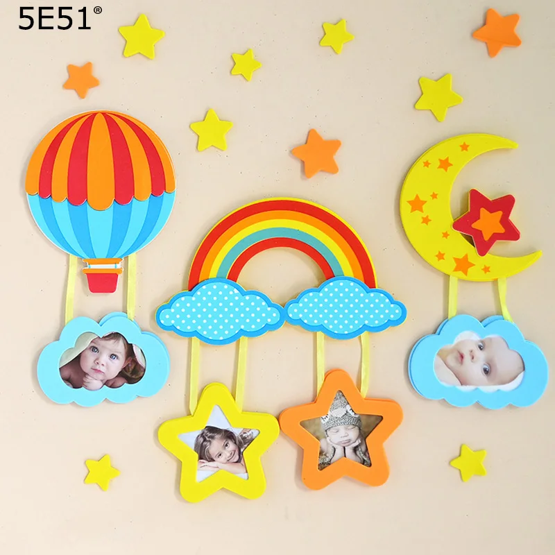

EVA creative ornaments Children's room wall layout foam combination cartoon photo frame