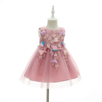 

2020 New Baby Summer Lace Tulle Dress Birthday Party Princess Dress A-Line Ball Gown Gauzy Dress