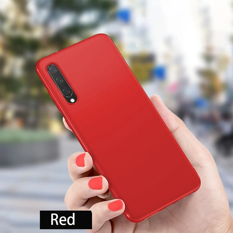 Matte Case Ultra-thin Soft Silicone Case for XiaoMi Mi A3 9T Pro 9 SE Lite RedMi Note 8 8A 7 7A K20 Pro Case Bumper Phone Cover - Цвет: Красный