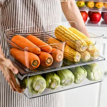 

1pc Multifunction Durable Preservation Box For Vegetables Refrigerator Storage Box Thickened Sealed Storage Tank With Lid